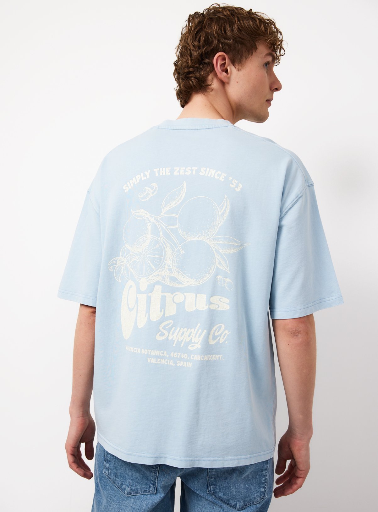 Blue Citrus Graphic Relaxed Fit T-Shirt M