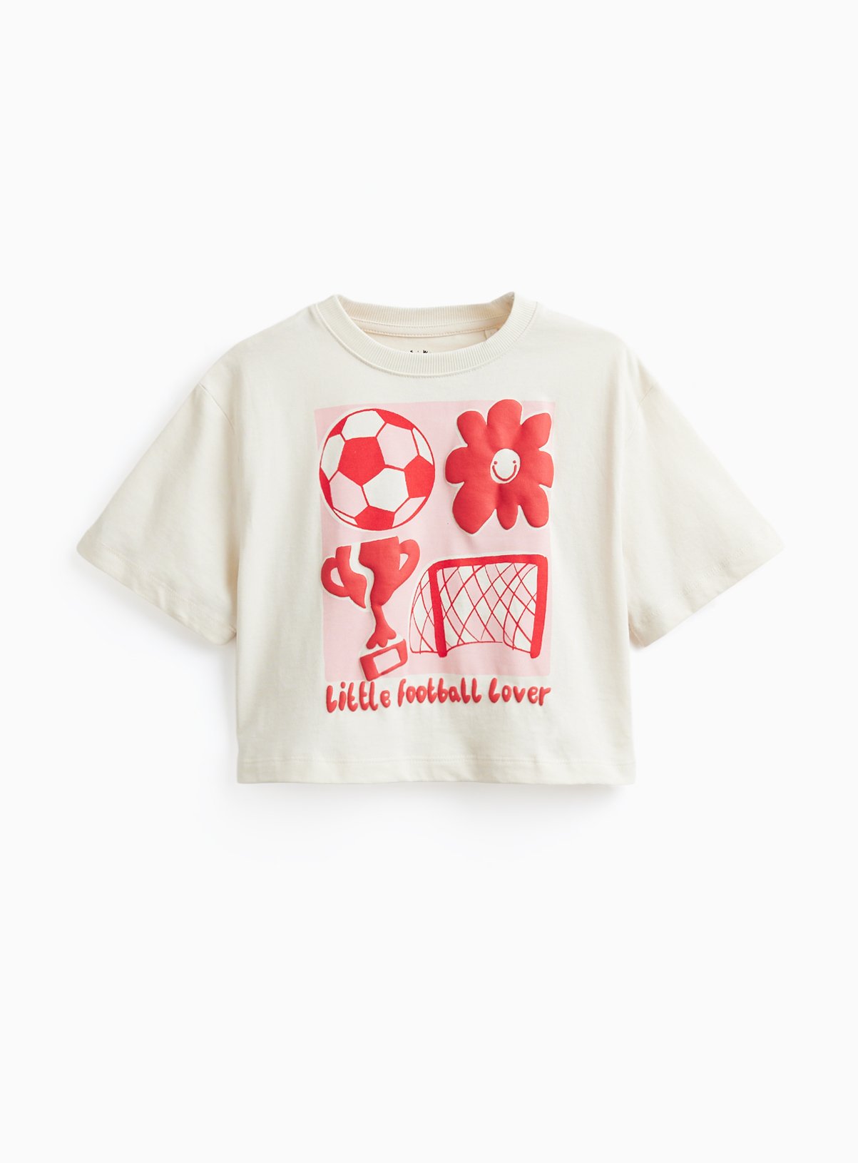 Cream Football Graphic T-Shirt 