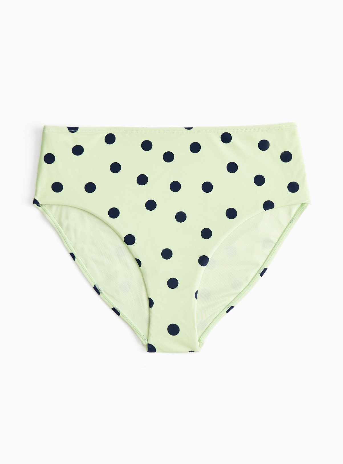 Green Polka Dot Print Tankini Full Brief Bikini Bottoms 
