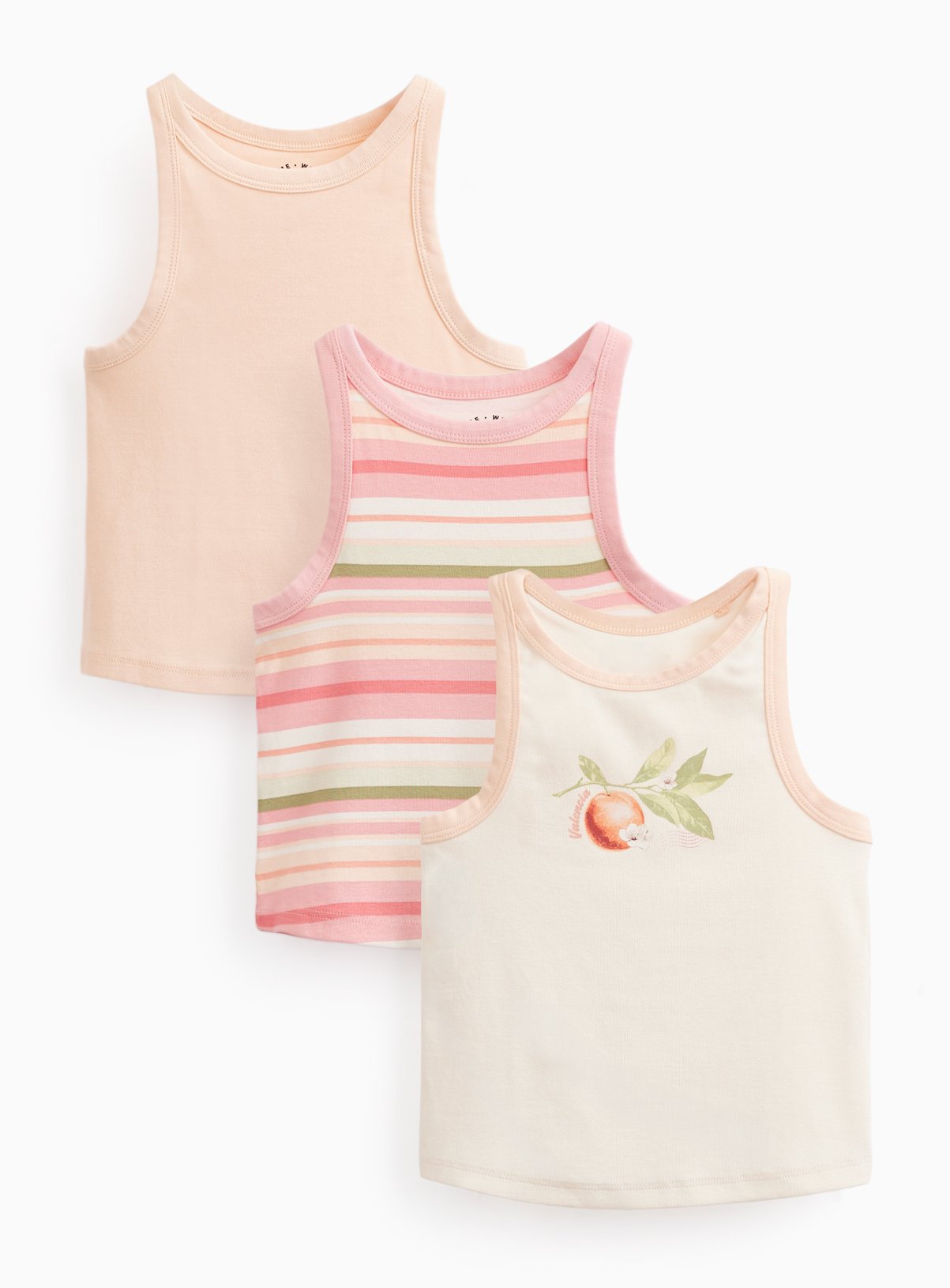 Fruit & Stripe Print Vests 3 Pack 13 years