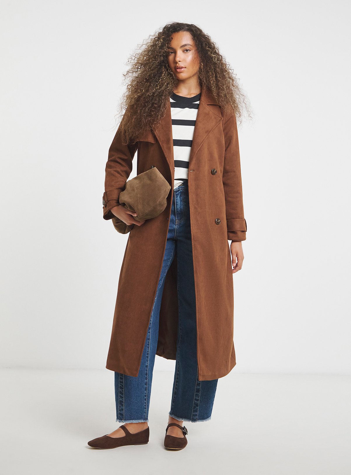 SIMPLY BE Suedette Trench Coat 22
