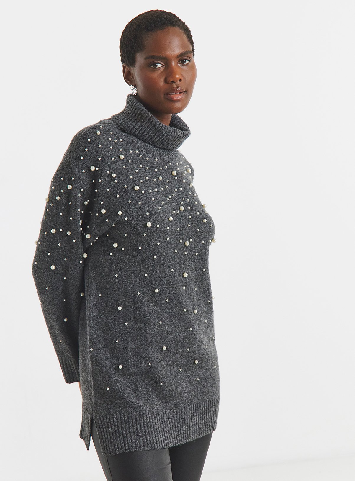 JD WILLIAMS Roll Neck Pearl Jumper 