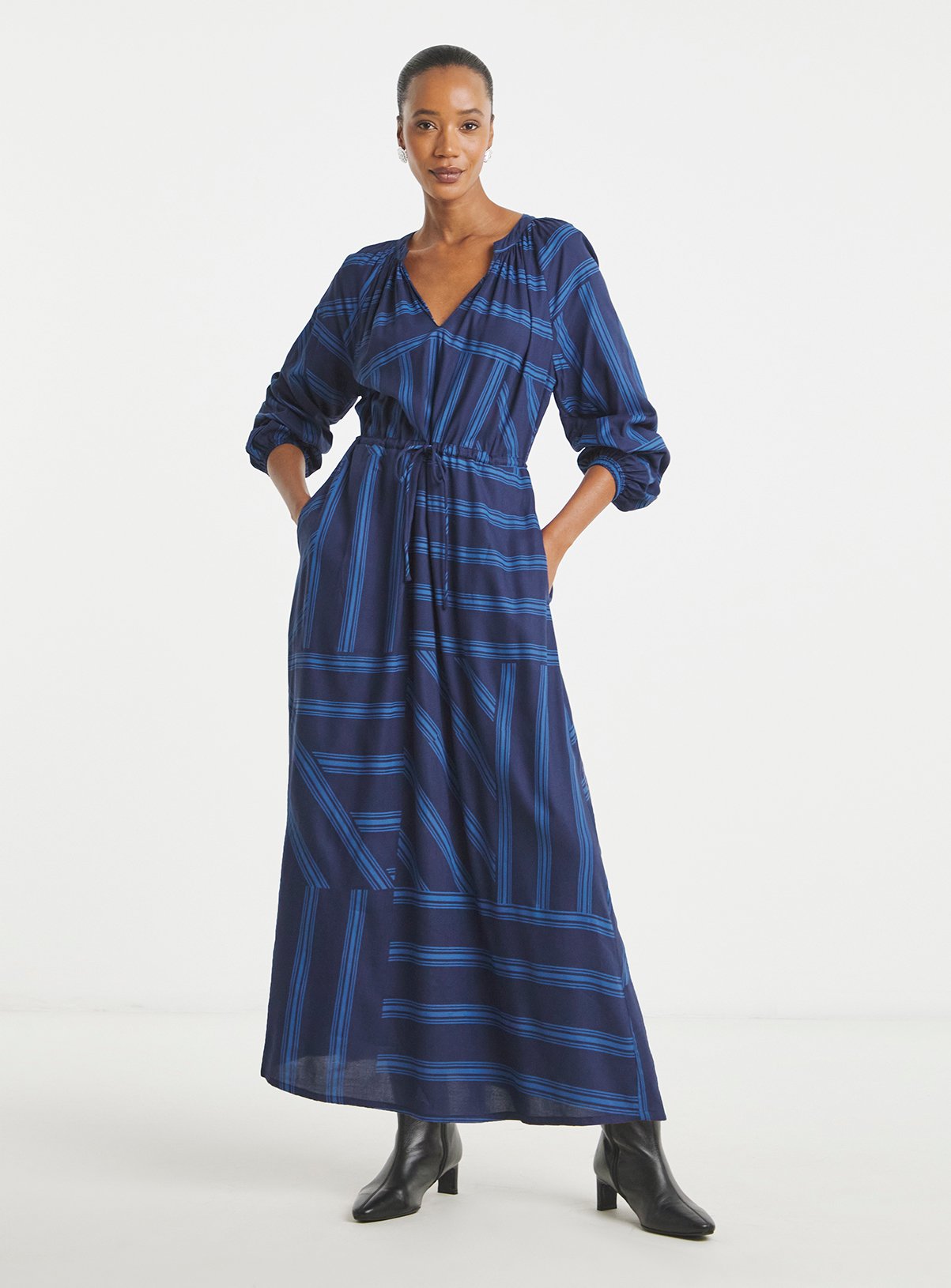 JD WILLIAMS Long Sleeve Printed Maxi Dress 