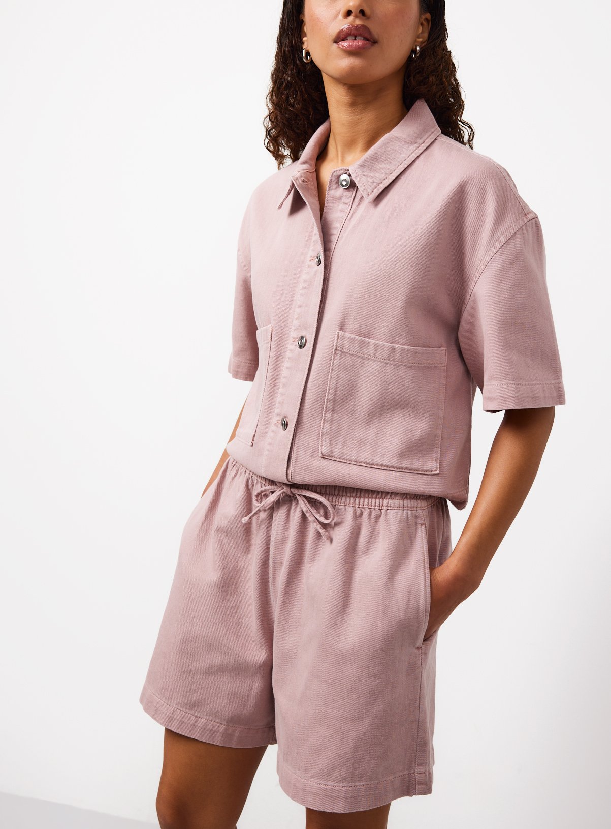 Denim Pull On Shorts 