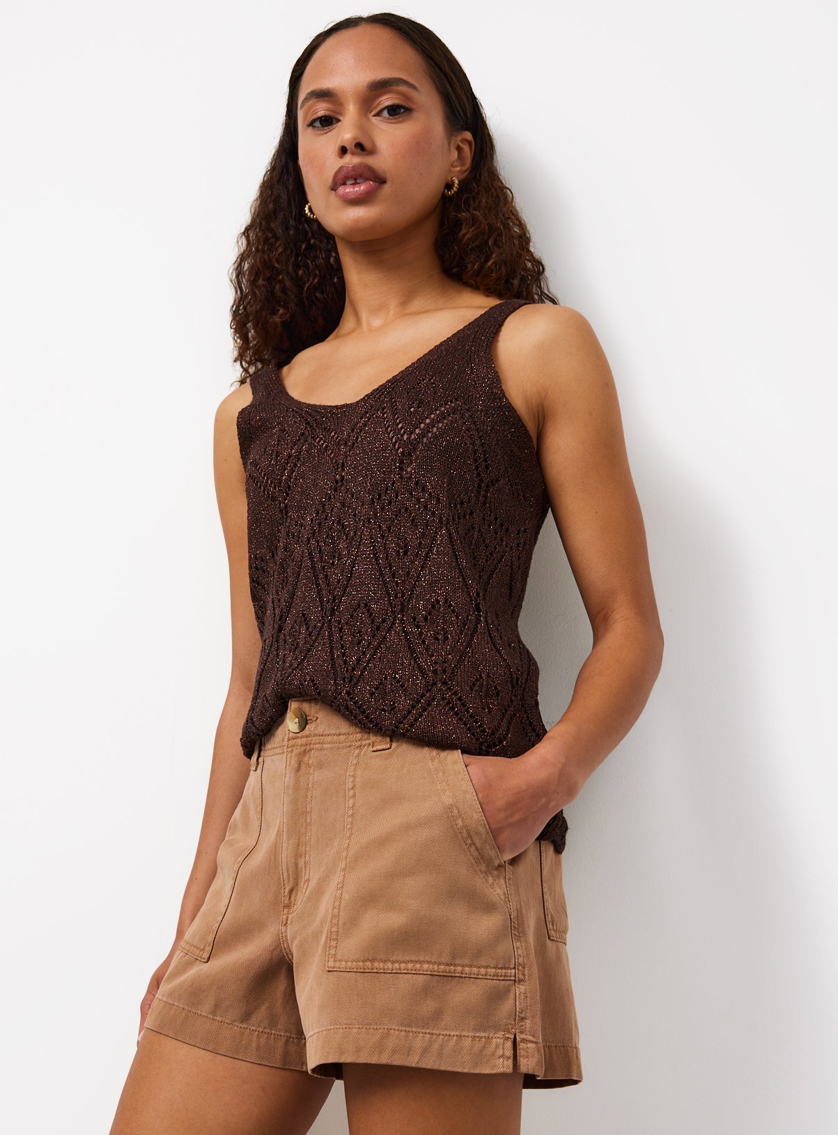Brown Utility Style Shorts 8