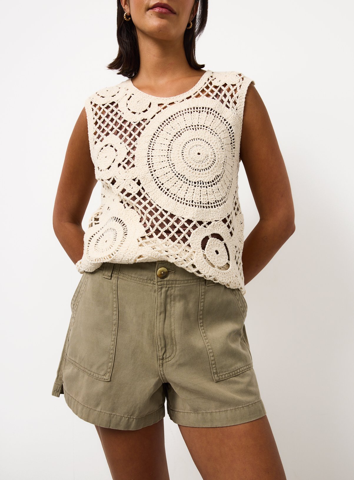 Khaki Utility Style Shorts 22
