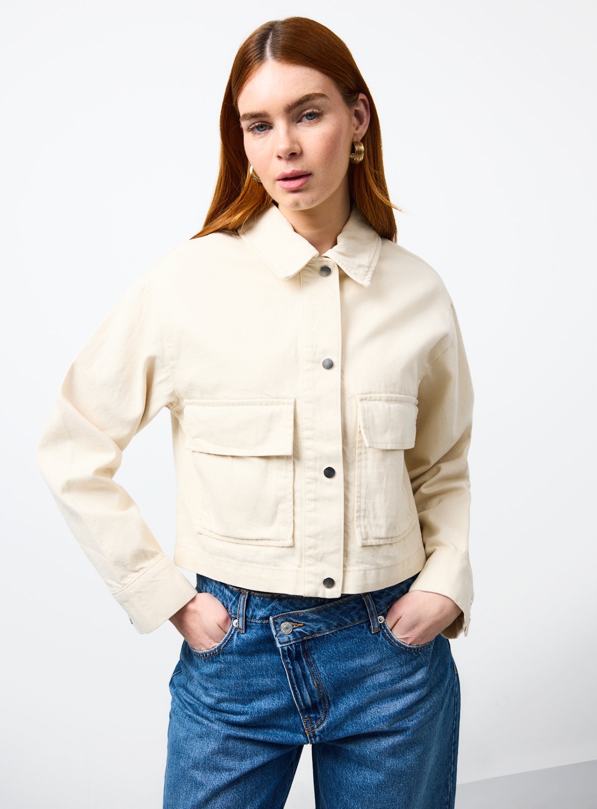 Boxy Fit Twill Jacket