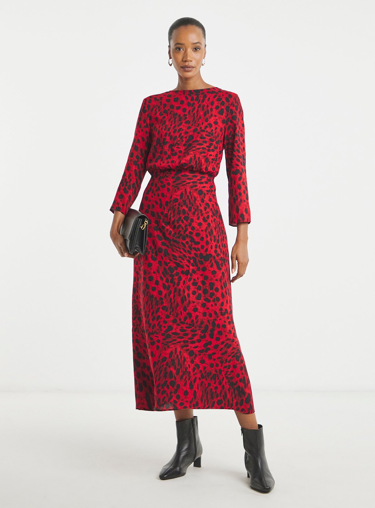 JD WILLIAMS 3/4 Sleeve Midi Tea Dress 