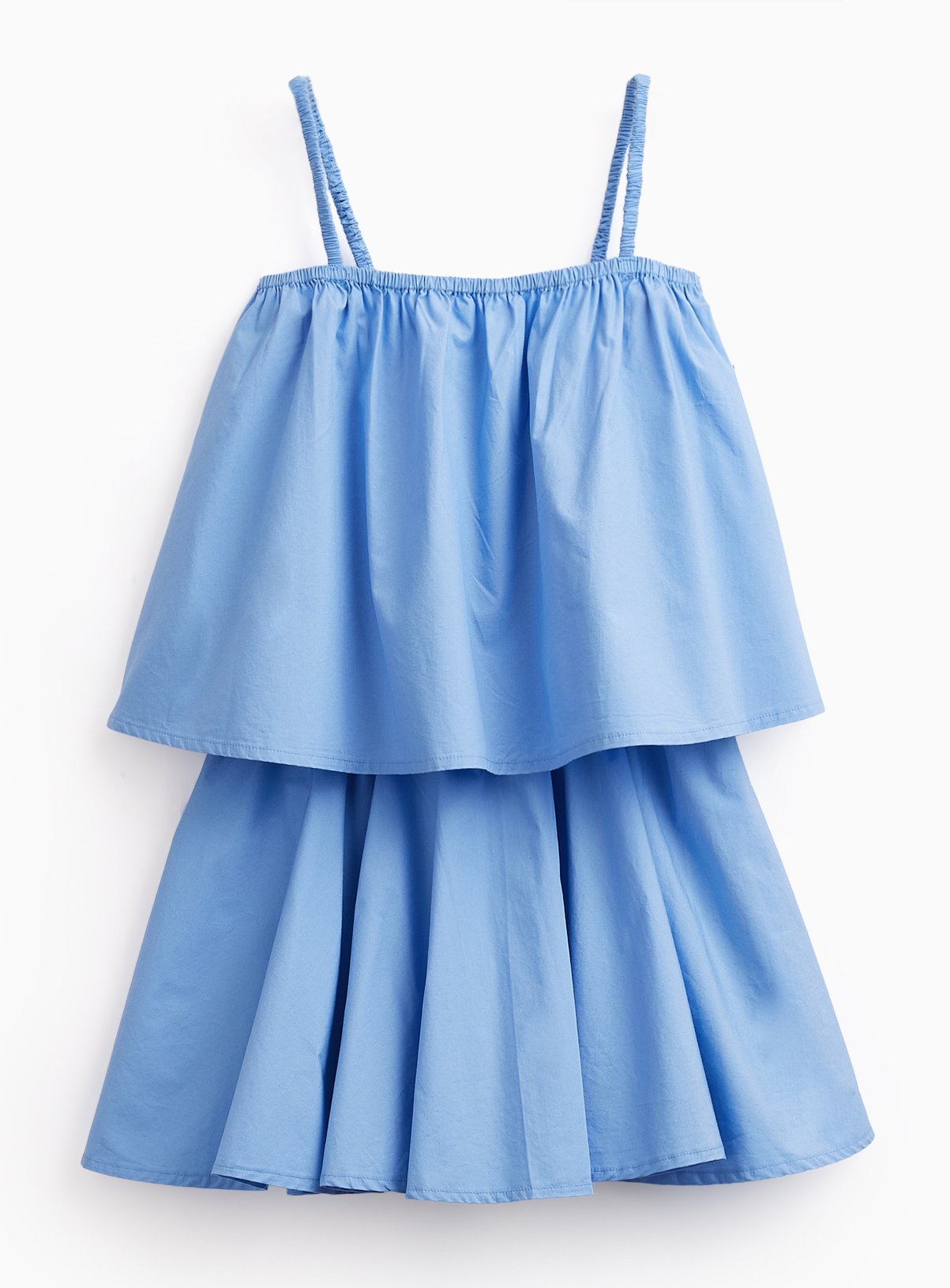 Blue Poplin Vest & Skirt Set