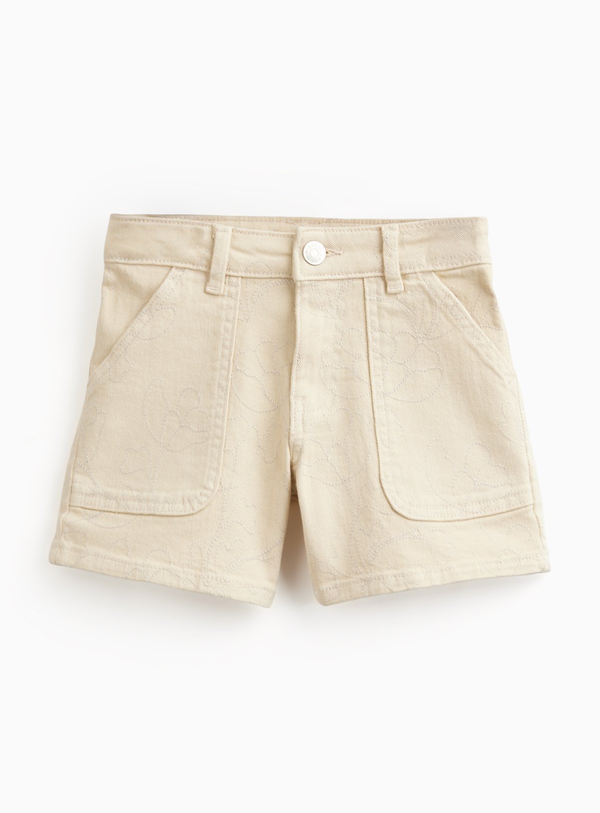 Cream Embroidered Detail Shorts 8 years