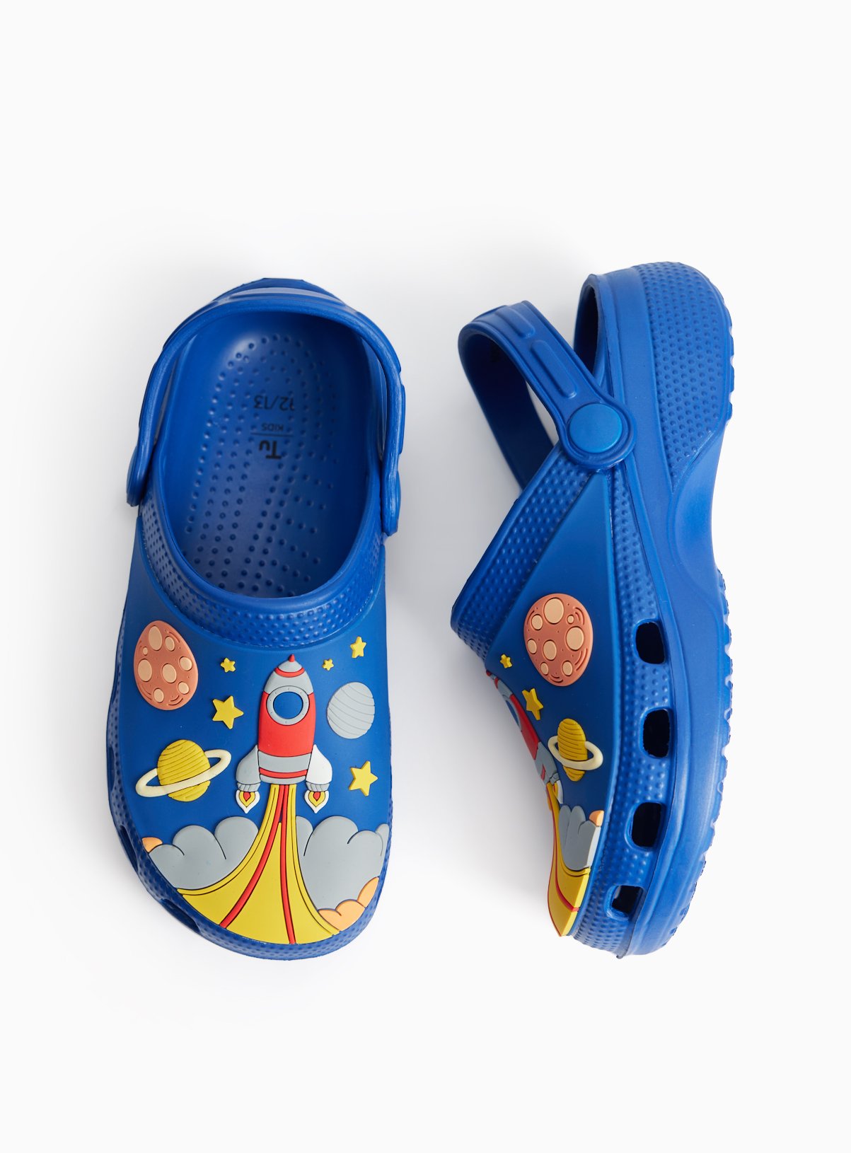 Navy Rocket Print Clogs 