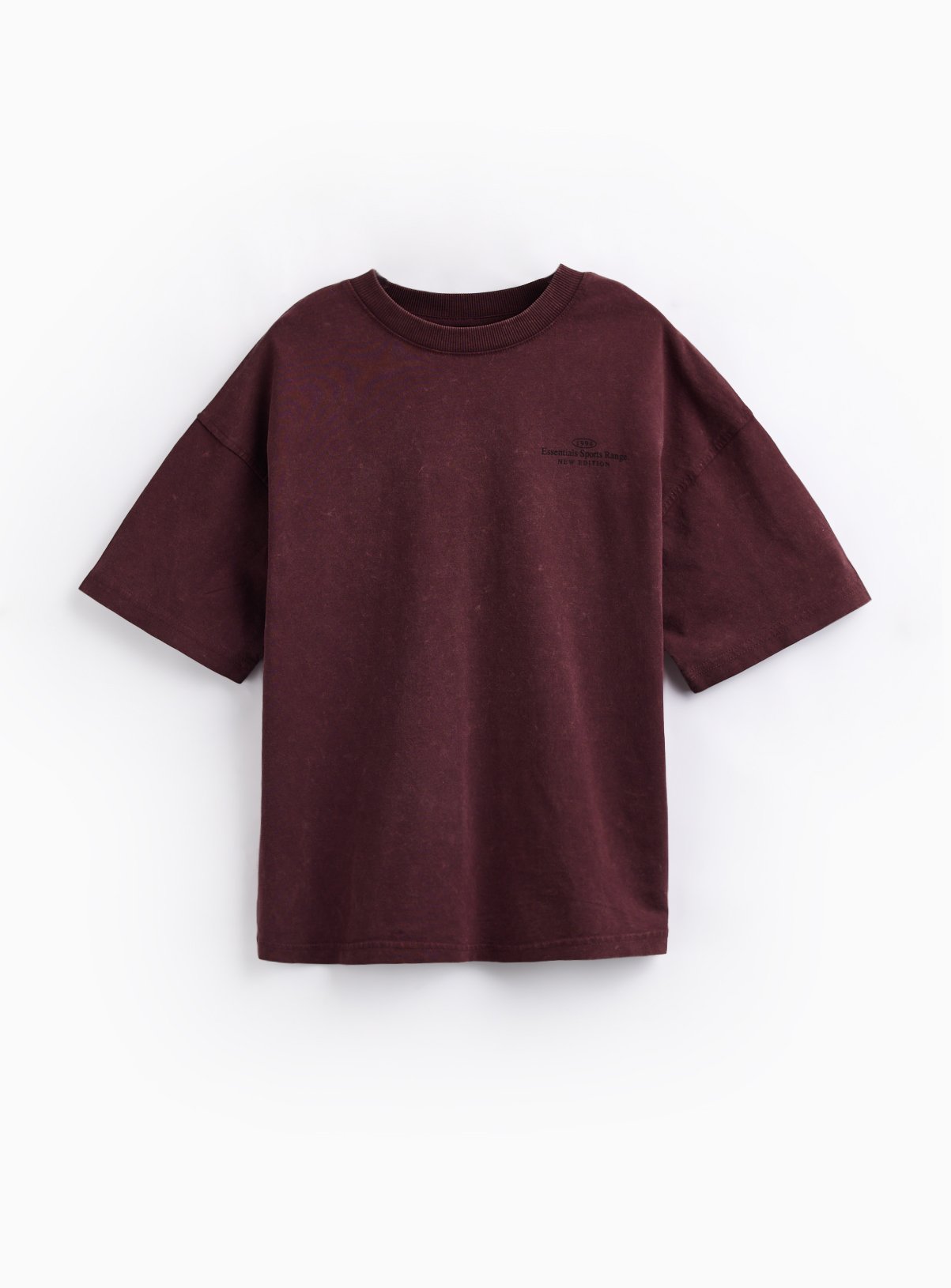 Burgundy Acid Wash Graphic T-Shirt 
