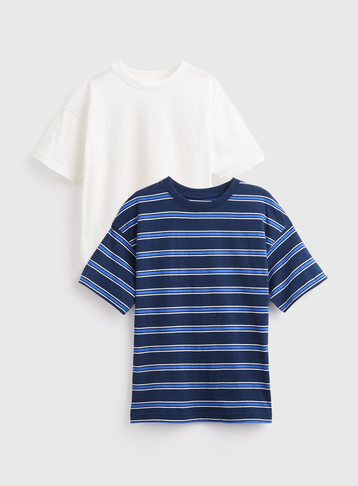 Stripe & Holiday Print T-Shirts 2 Pack 