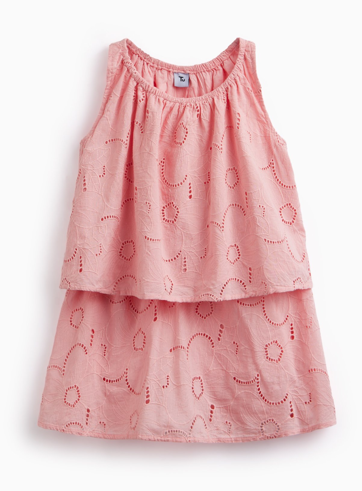 Pink Floral Broderie Top & Skirt Set 3-4 years