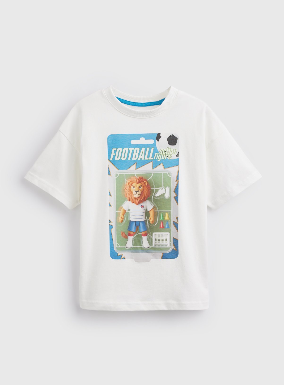 White Football Lion Graphic T-Shirt