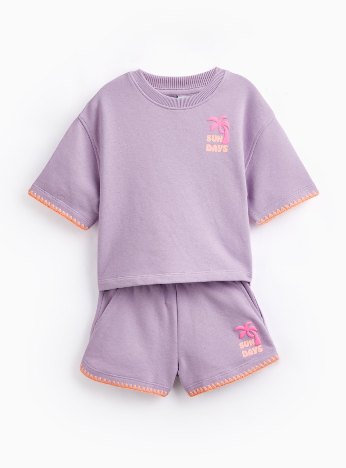 Lilac Sun Days Graphic T-Shirt & Shorts Sweat Set 2-3 years