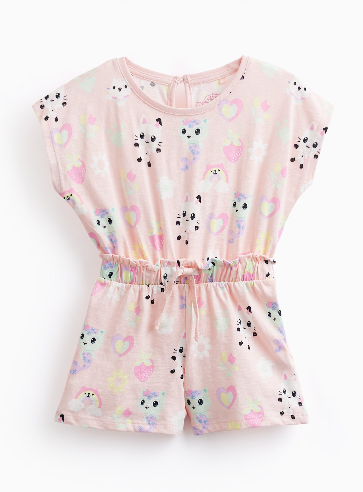 Pink Gabby's Dollhouse Print Short Sleeve Playsuit 