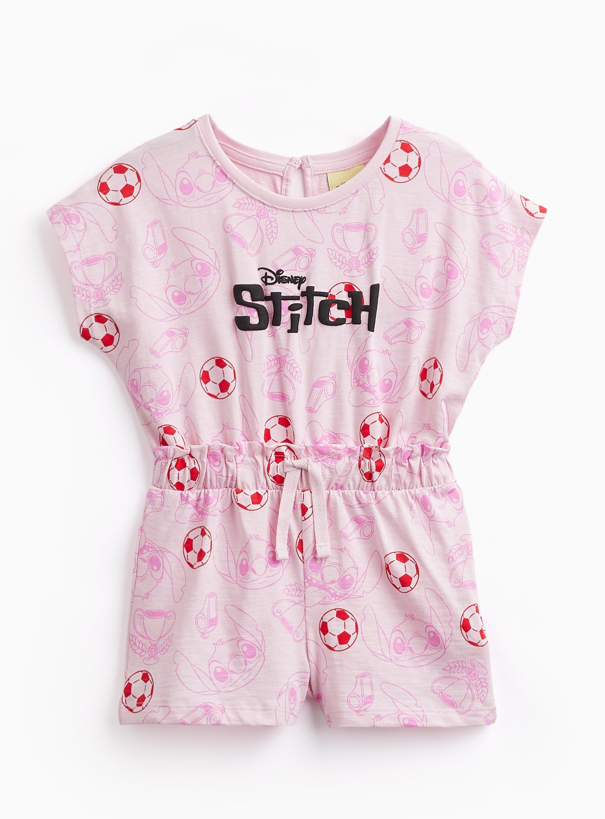 Pink Lilo & Stitch Football Print Shortie Pyjamas 3-4 years