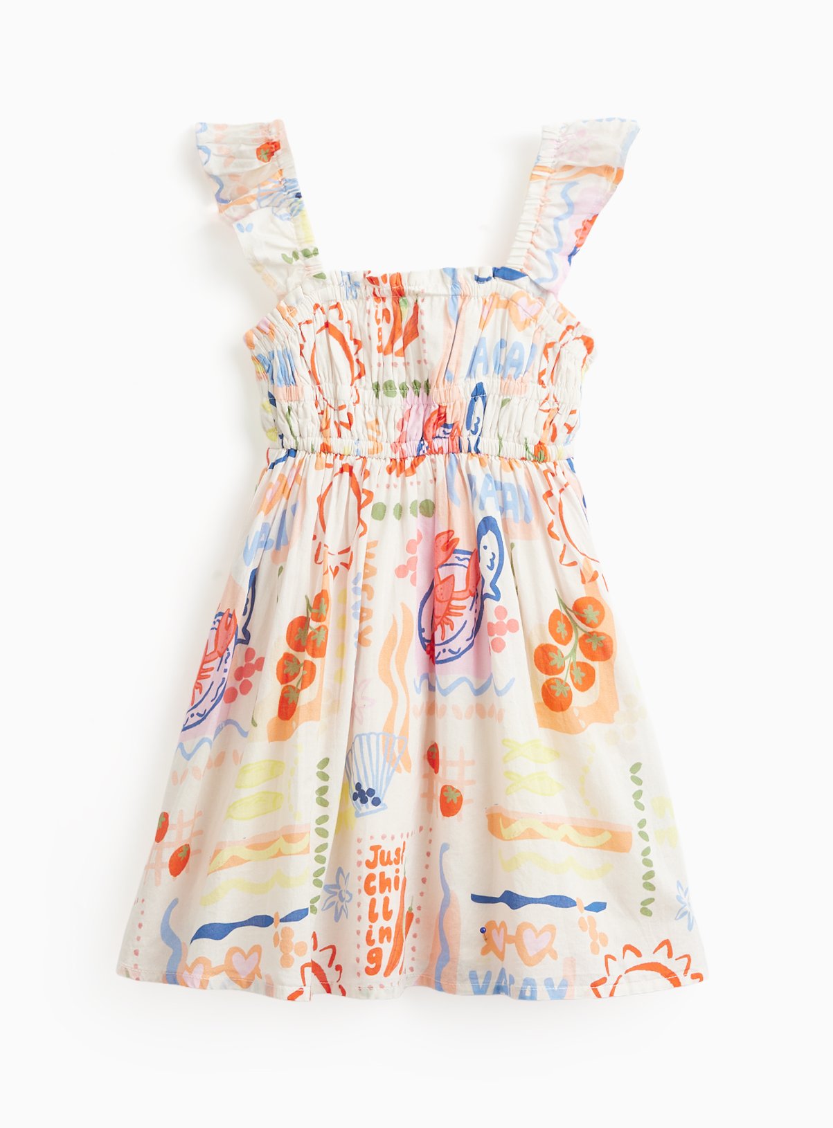Tile Print Strappy Dress 