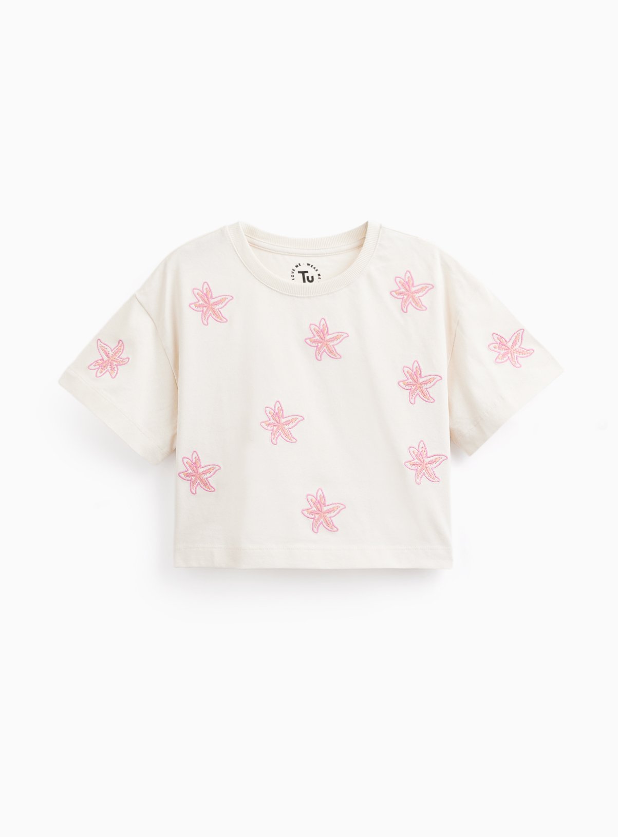 Floral Embroidered Boxy Fit T-Shirt 