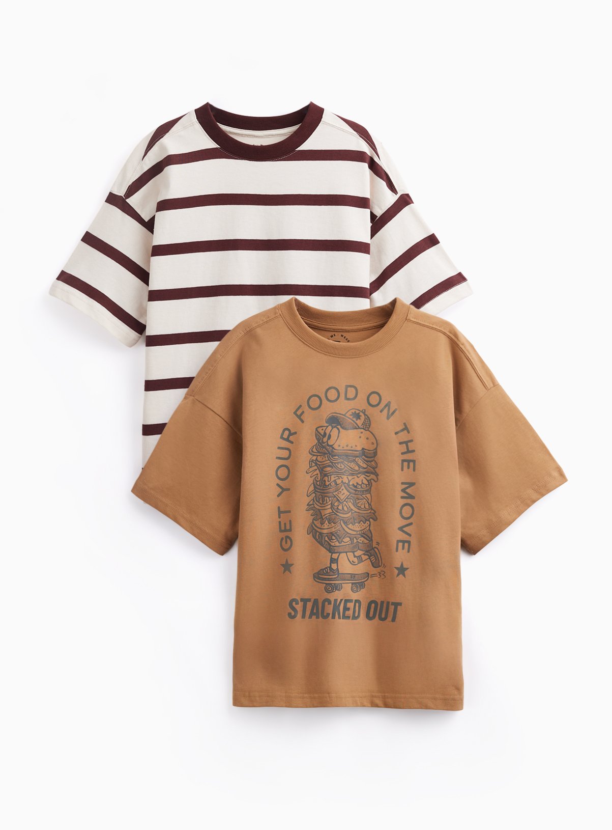 Stripe & Graphic Print T-Shirts 2 Pack 6 years