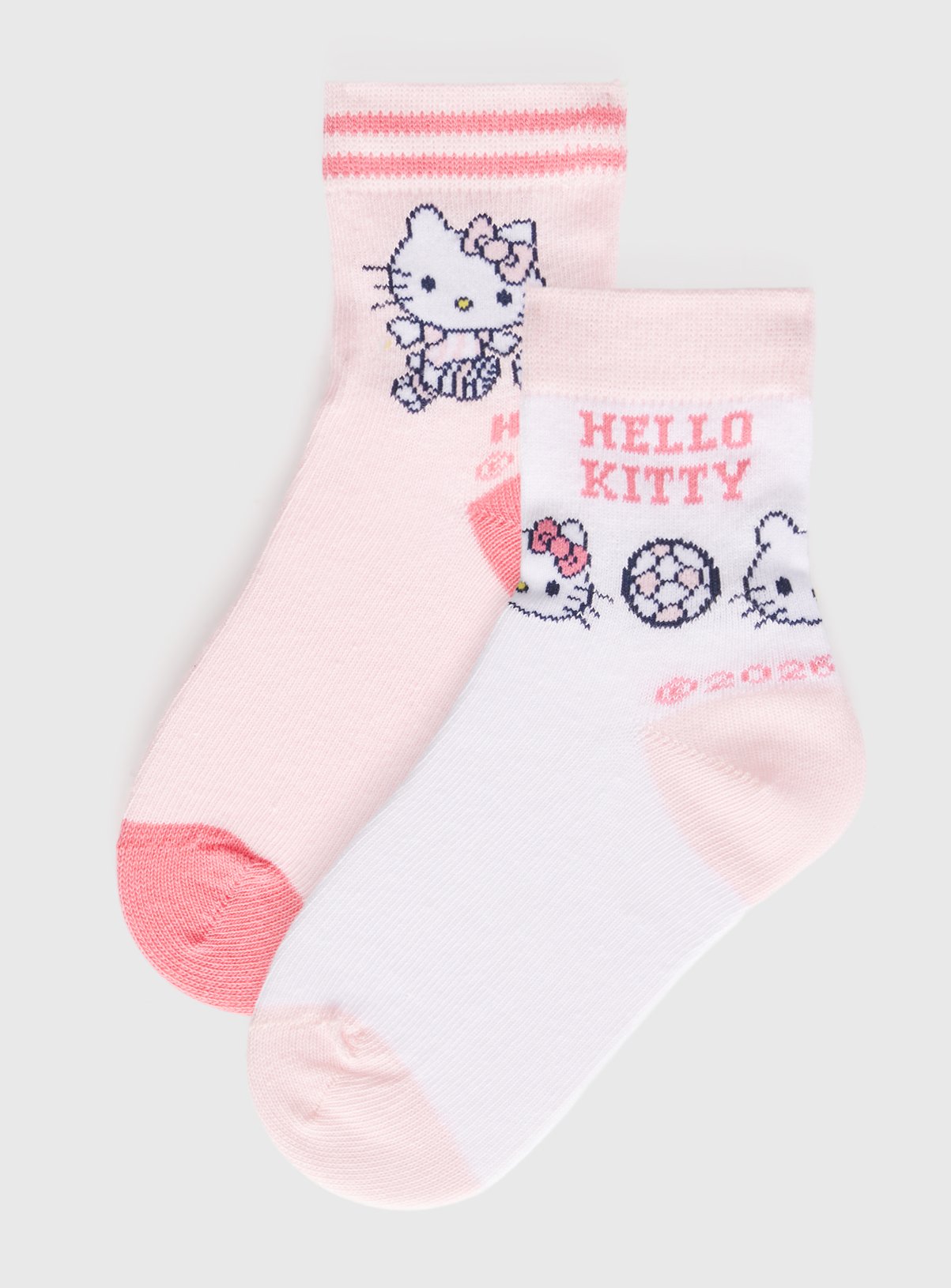 Pink Hello Kitty Football Print Socks 2 Pack 