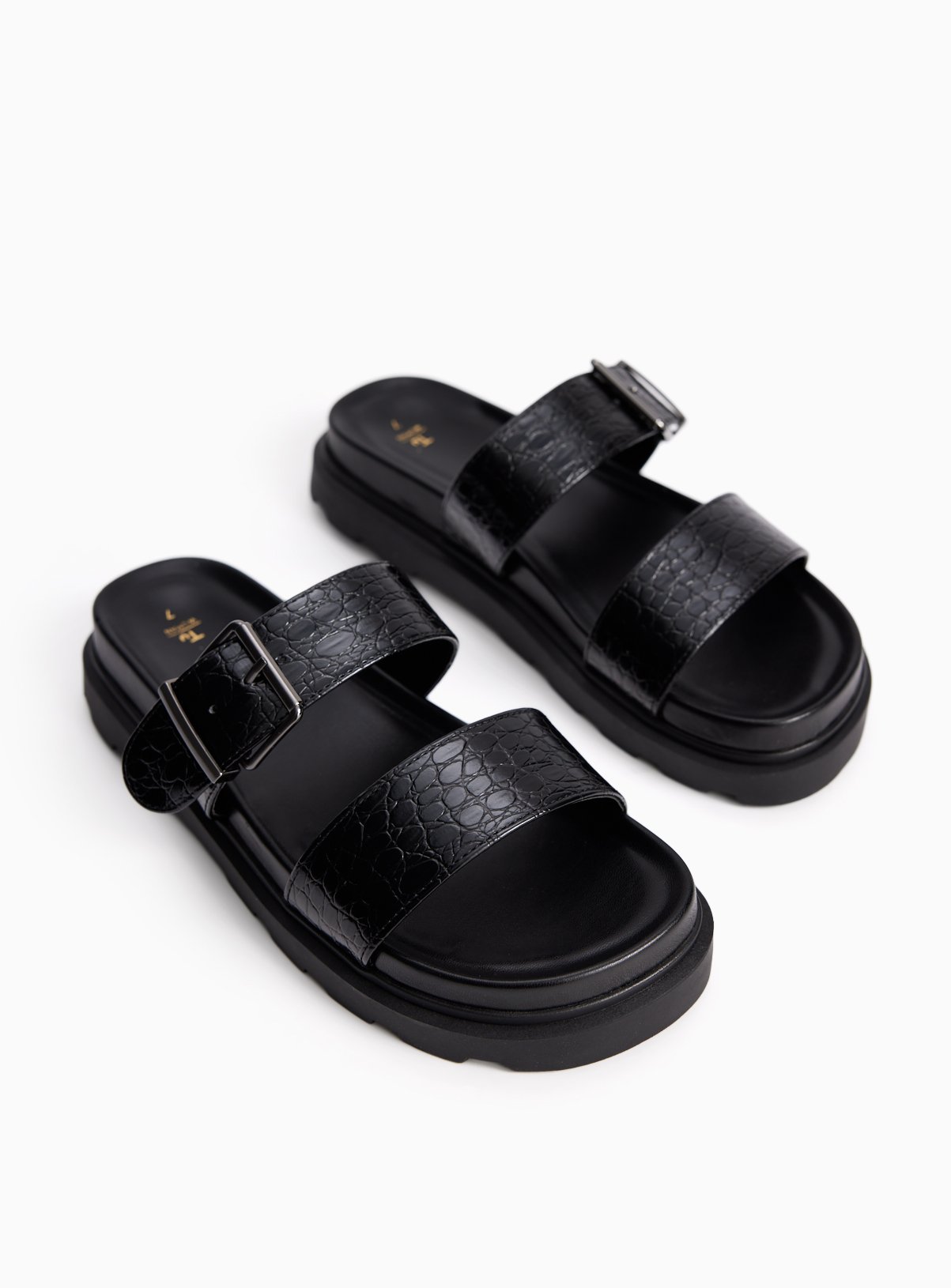 Crocodile Print Footbed Sandals 