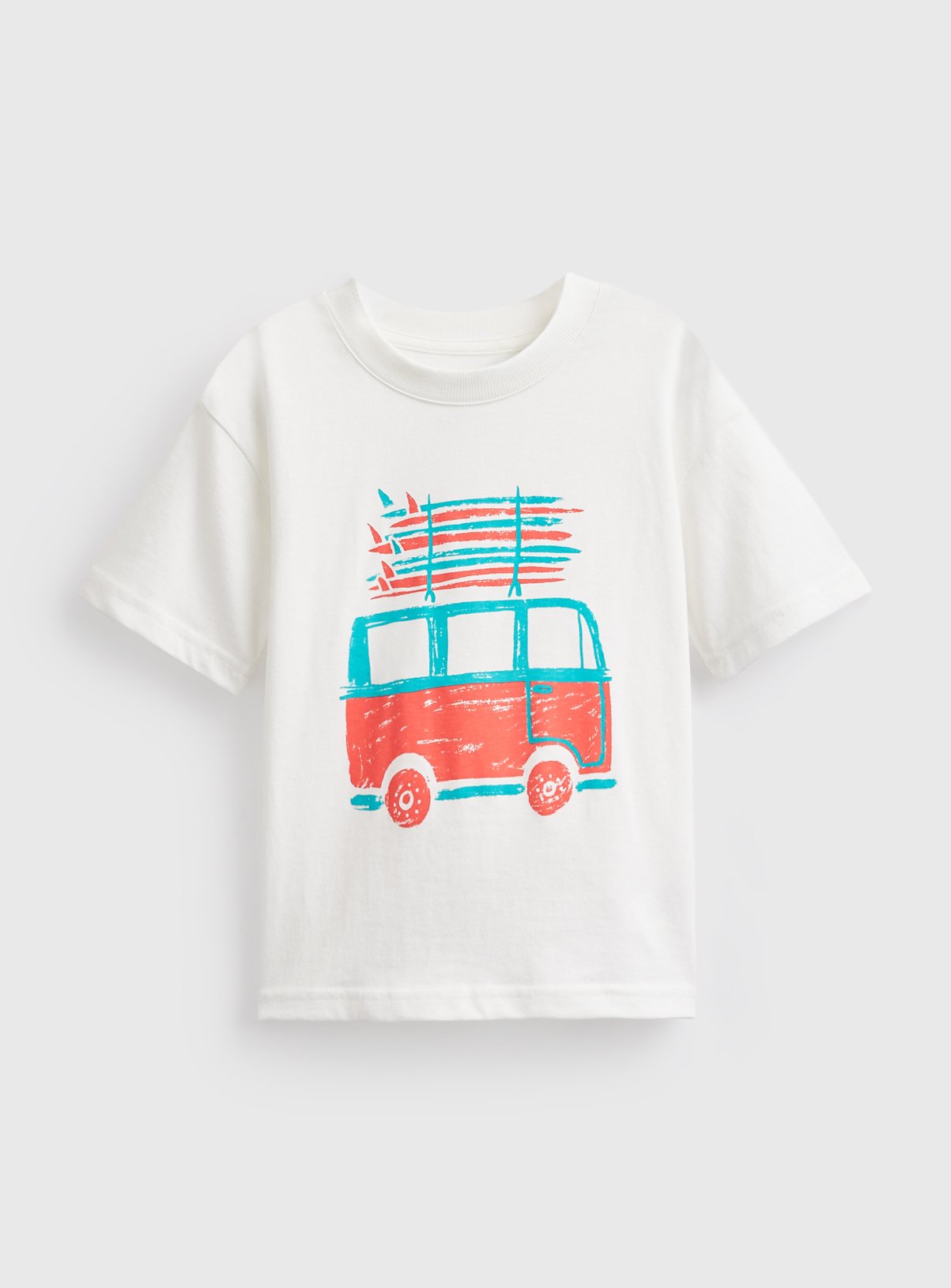 White Beach Van Graphic Short Sleeve T-Shirt 