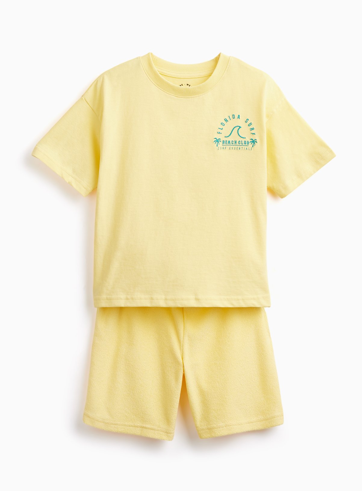 Graphic Print T-Shirt & Shorts Towelling Set 