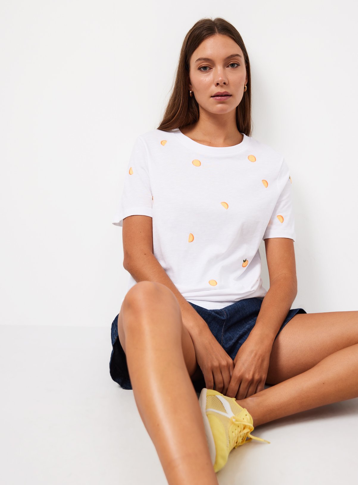 White Embroidered T-Shirt 8