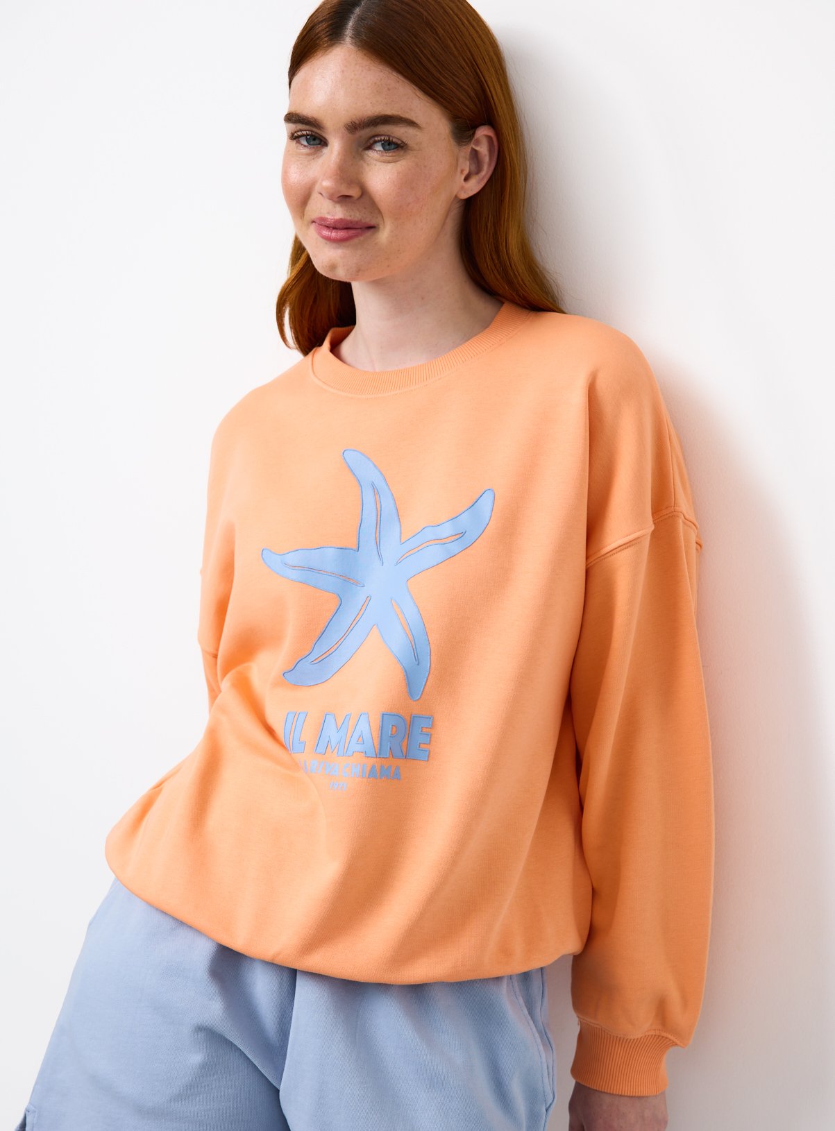 Orange Il Mare Graphic Sweatshirt