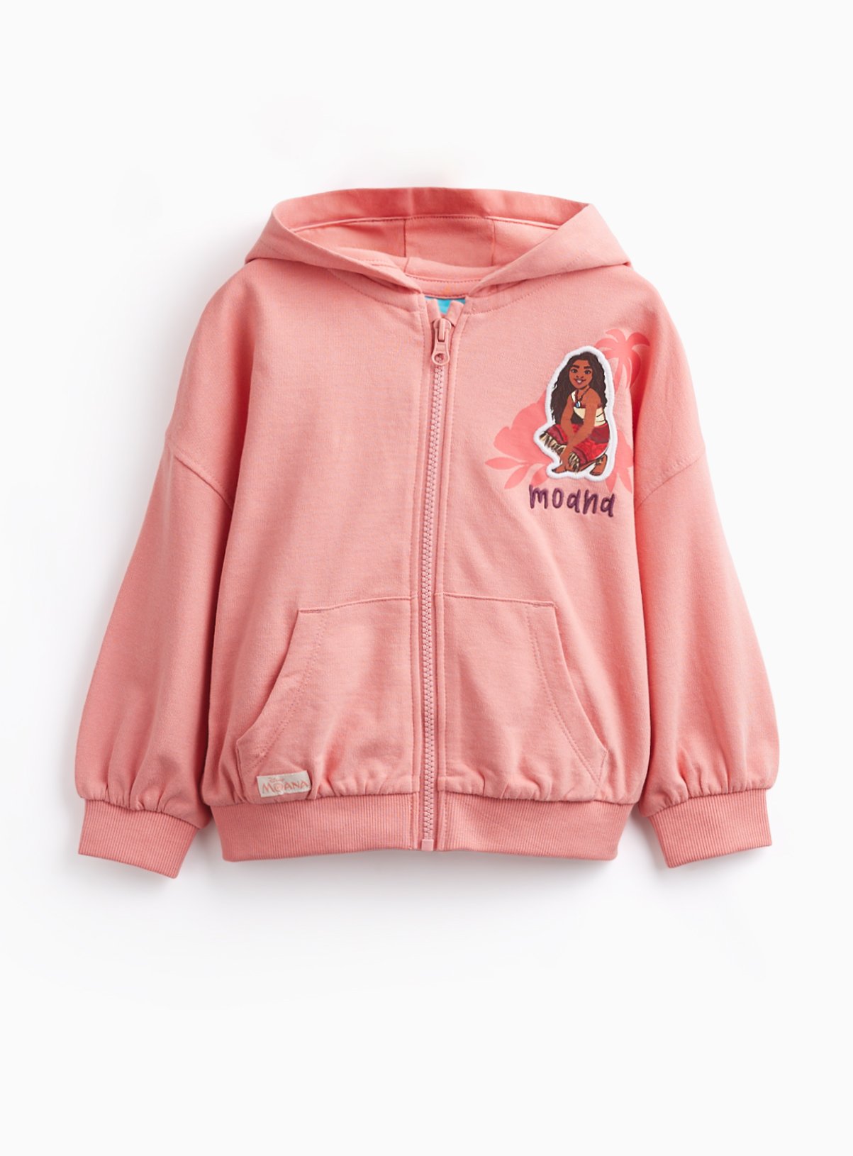 Pink Disney Moana Graphic Zip Through Hoodie 