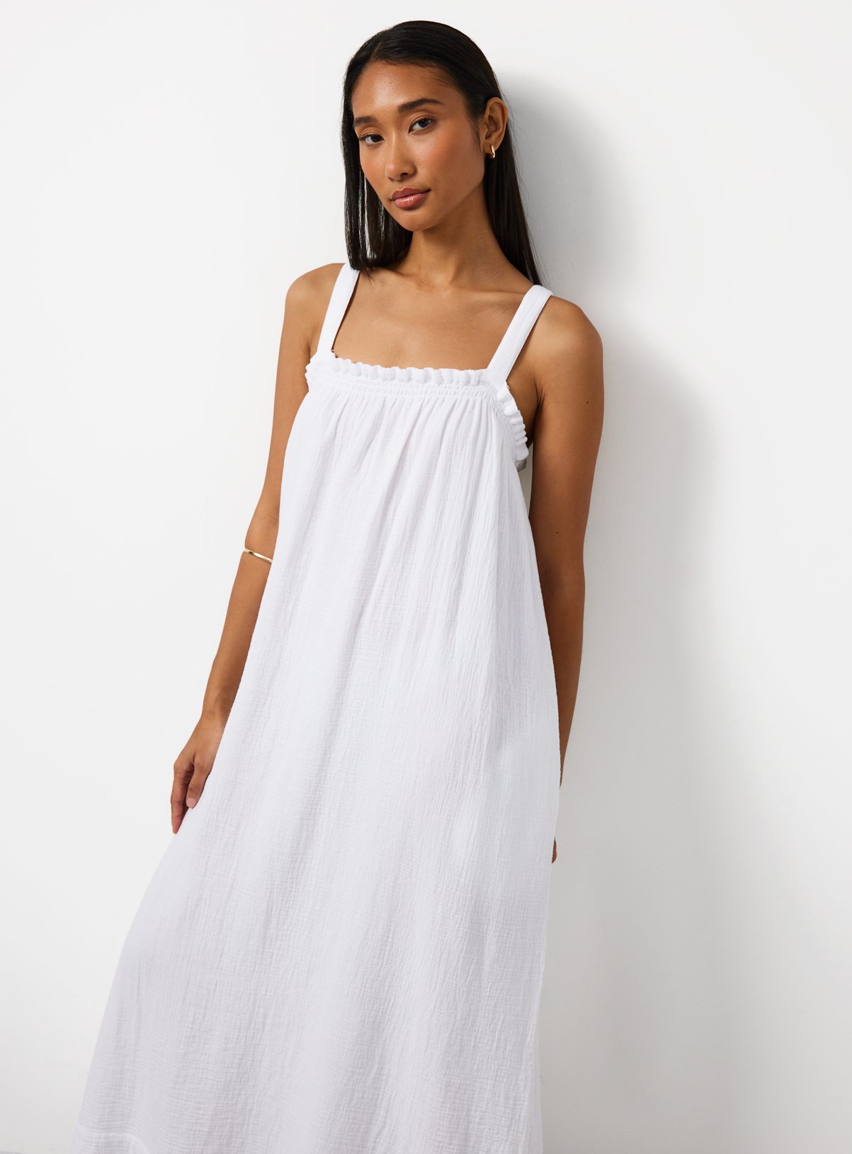 White Square Neck Sleeveless Cami Dress 8