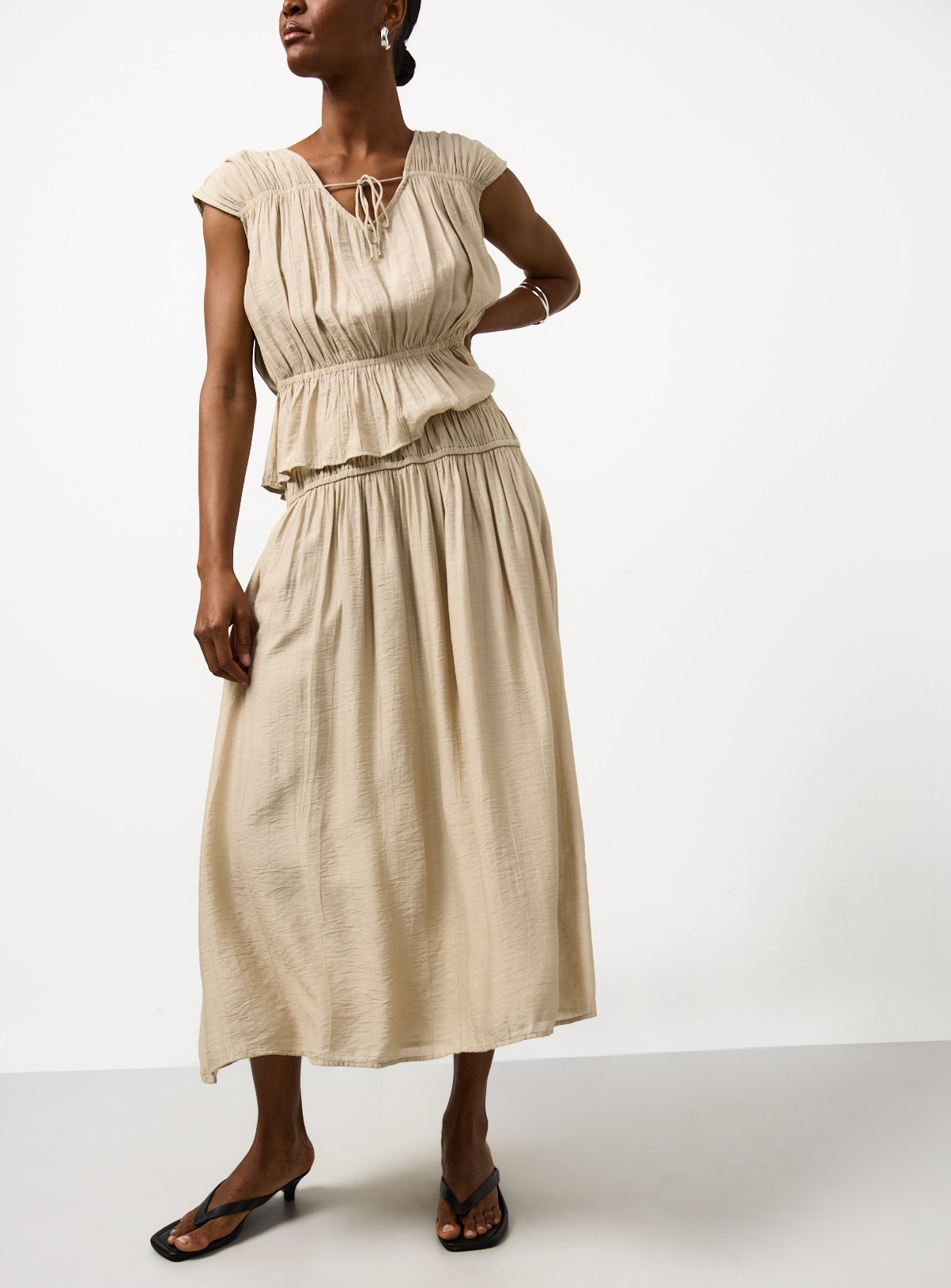 Stone Tiered Crinkle Co-ord Midaxi Skirt 20