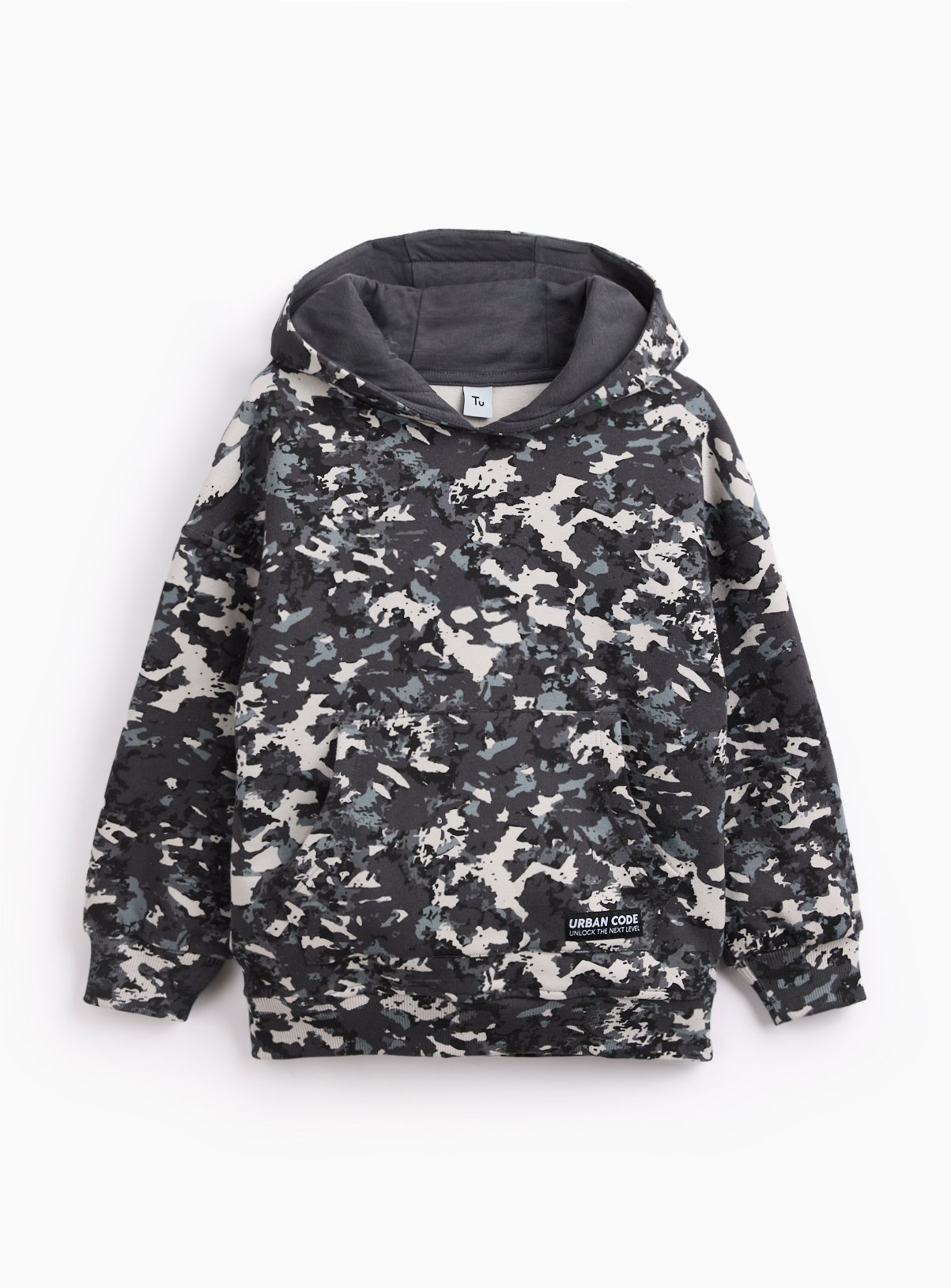 Grey Camo Print Hoodie 8 years