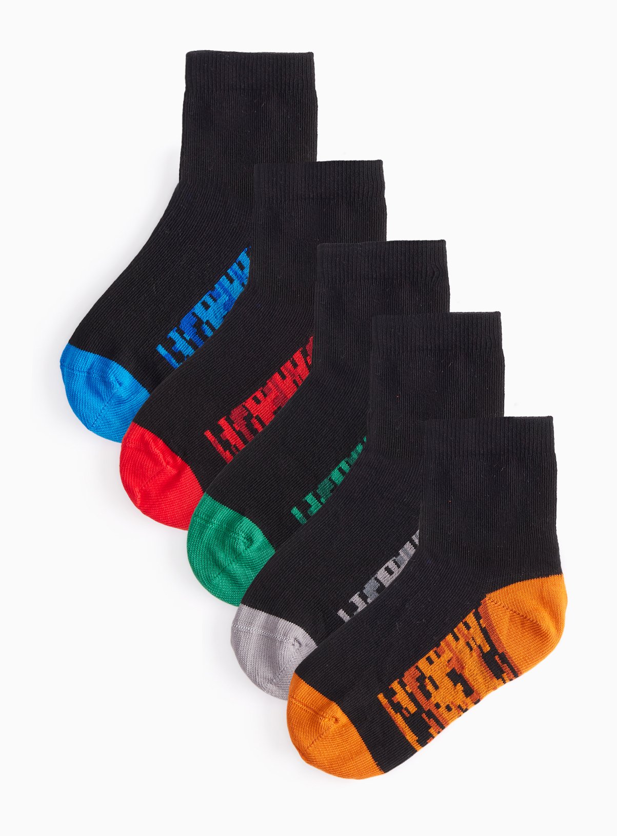 Camo Footbed Ankle Socks 5 Pack 