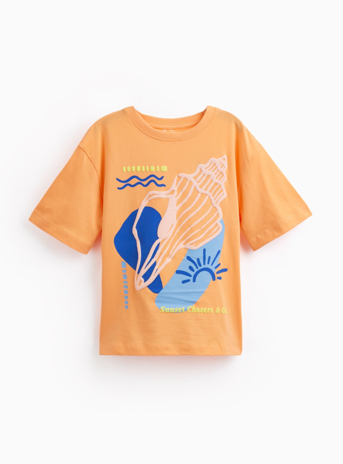 Orange Sunset Chasers Graphic Oversized Fit T-Shirt 5 years