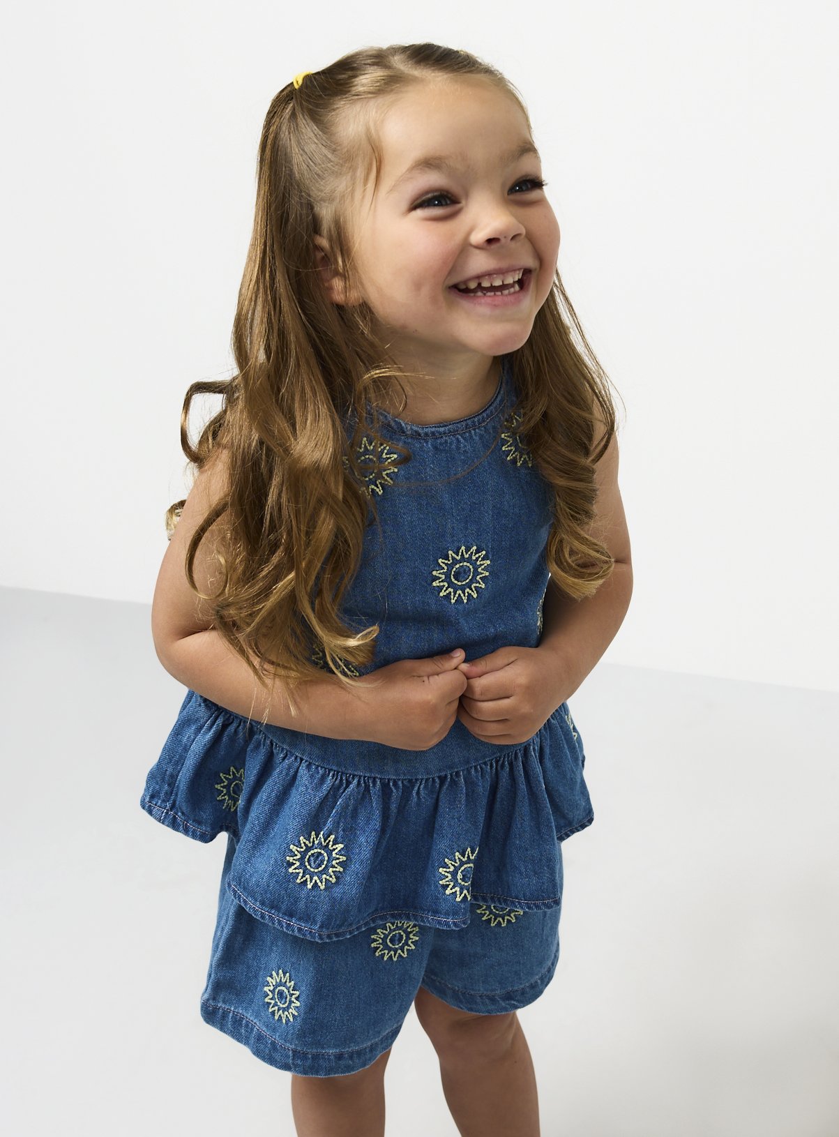Embroidered Flower Top & Shorts Set 