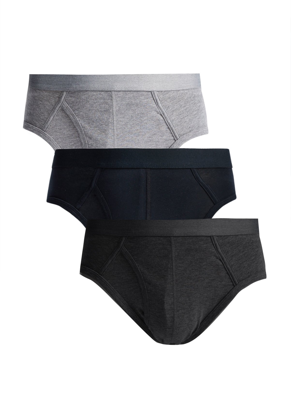 Grey & Black Briefs 3 Pack 