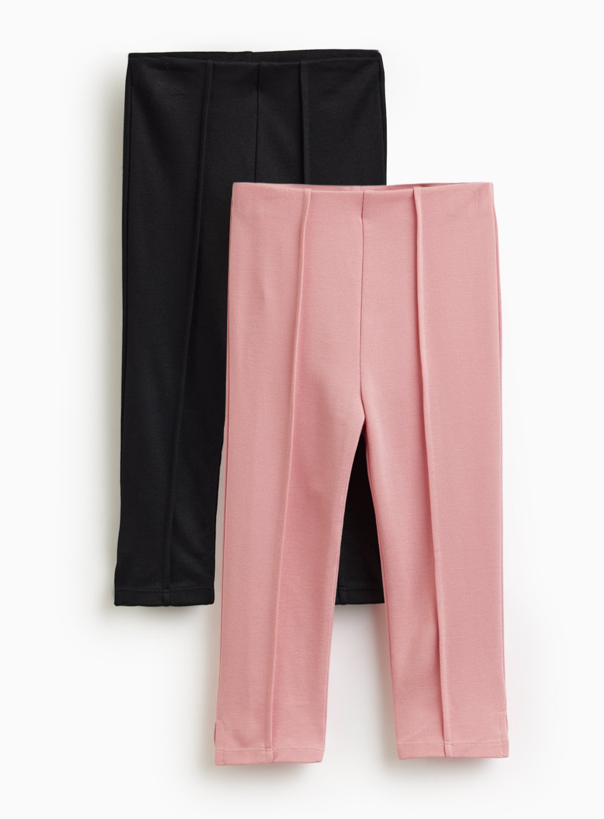 Pink & Black Ponte Capris Leggings 