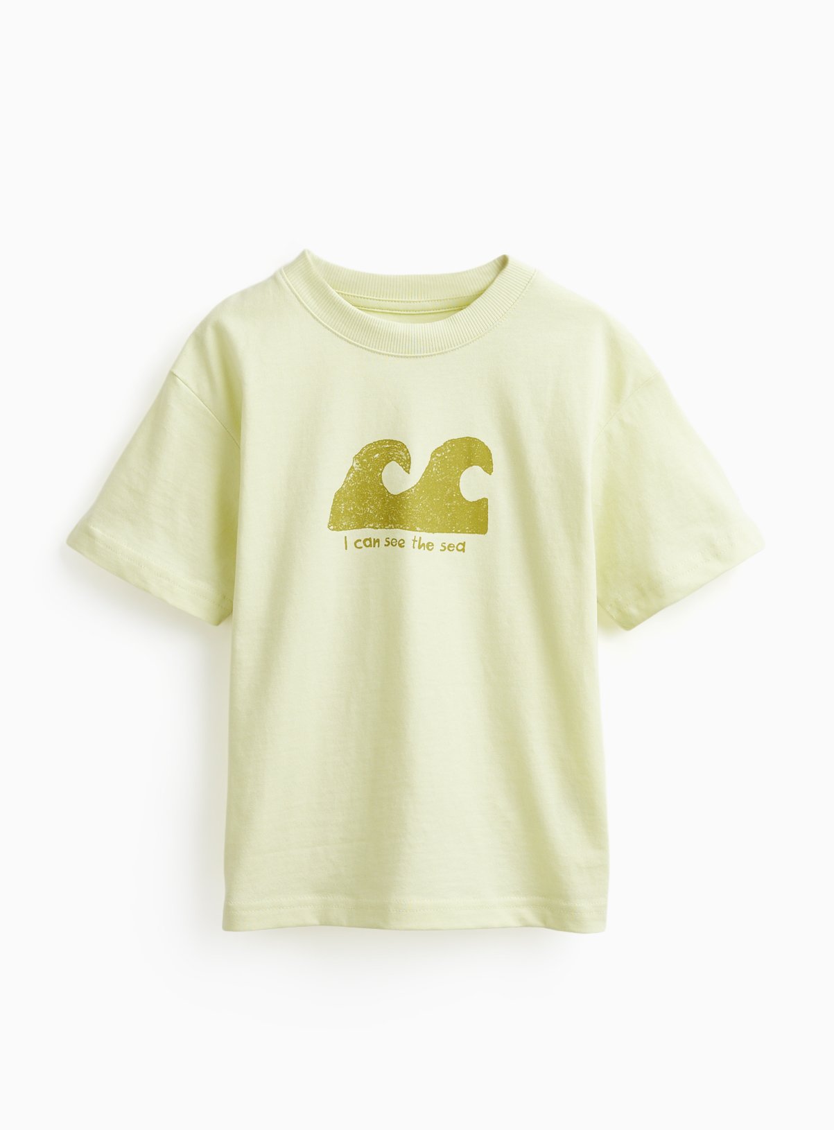 Lime Green I Can See the Sea Graphic Print T-Shirt 2-3 years