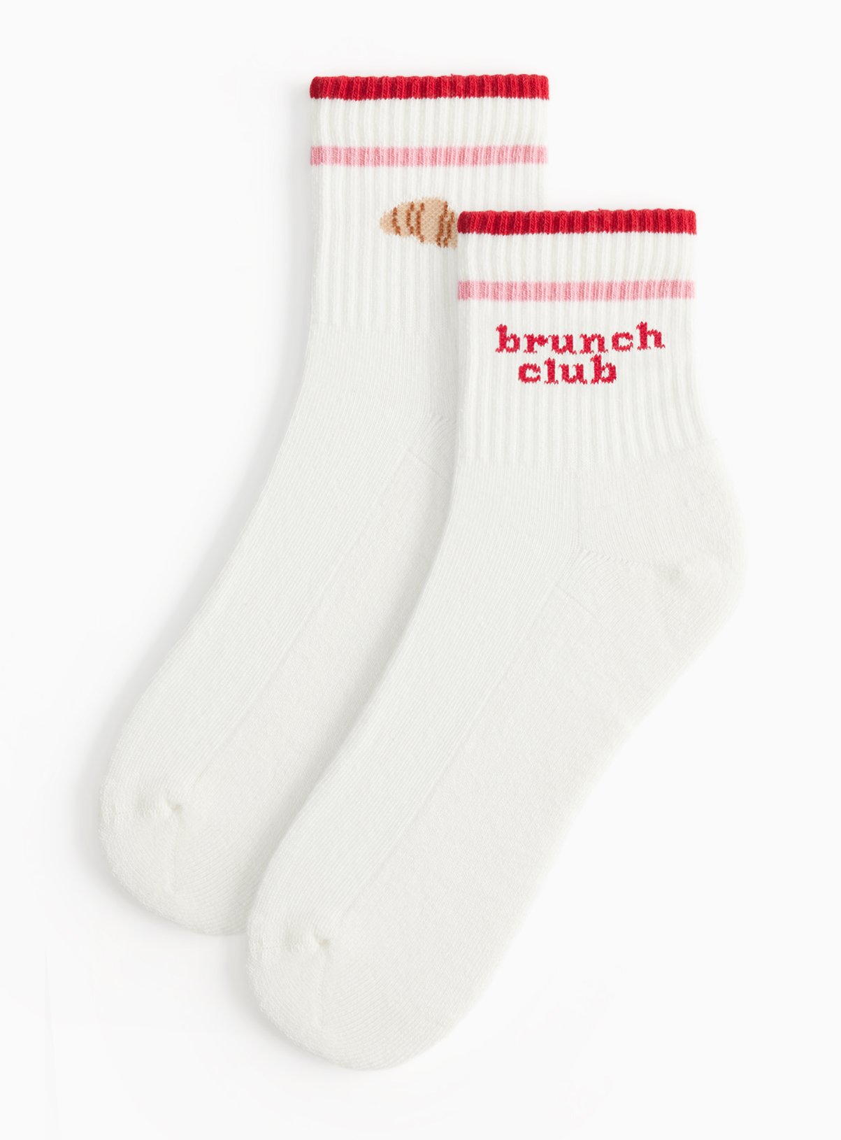 White Brunch Club Ankle Socks 2 Pack 4-8