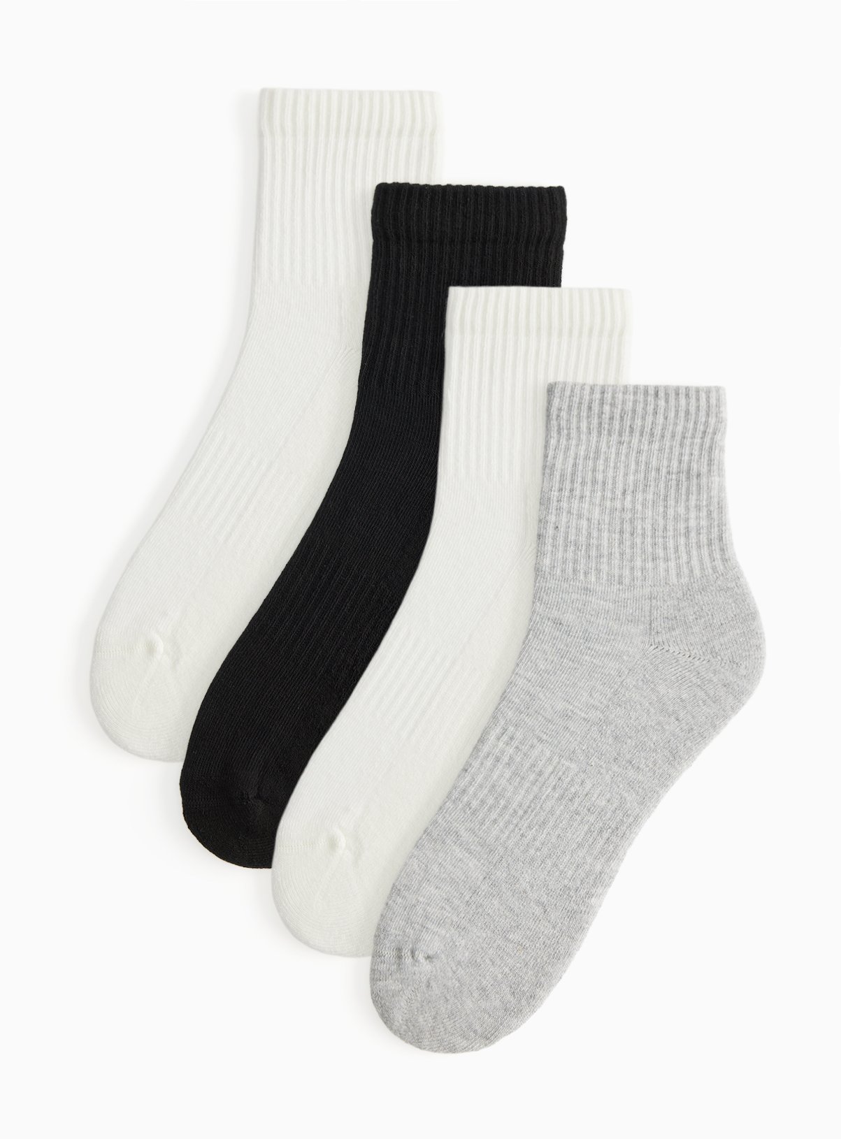 Mono Ribbed Sport Ankle Socks 4 Pack 4-8
