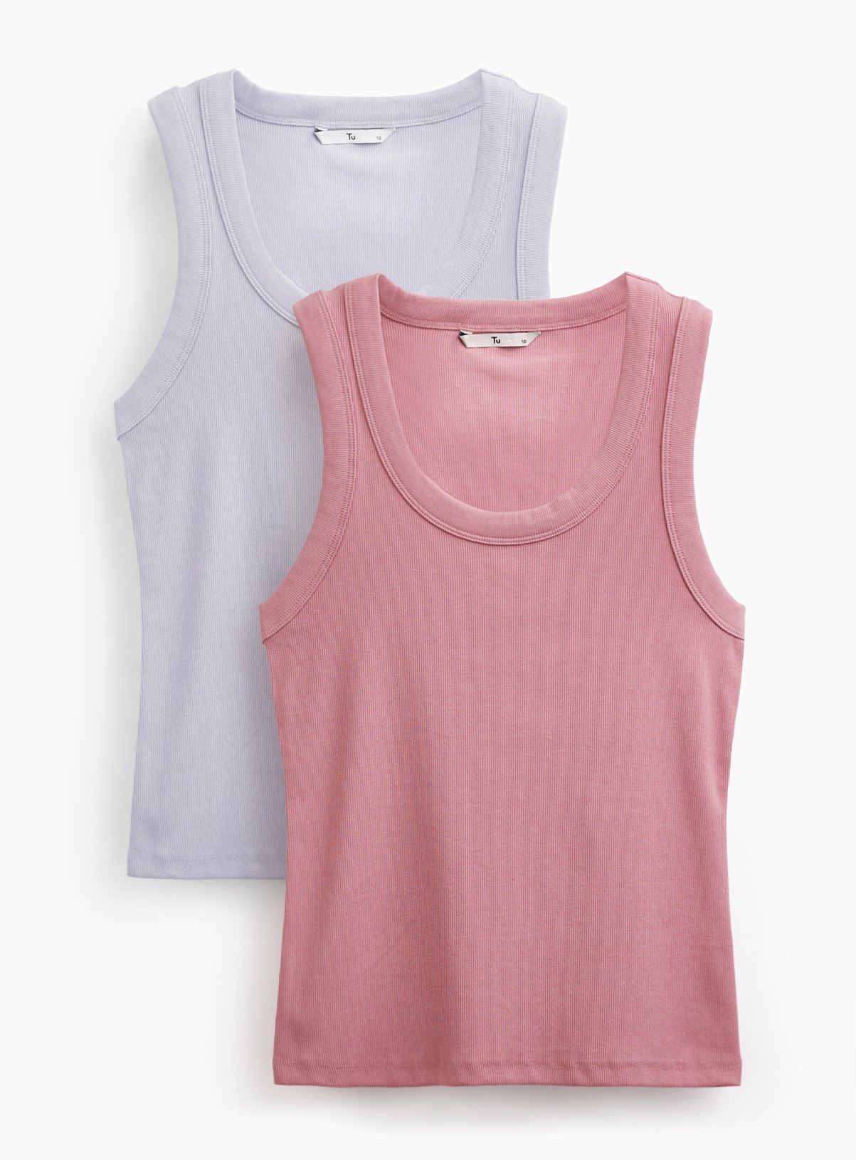 Pink Ribbed Classic Vests 2 Pack 6
