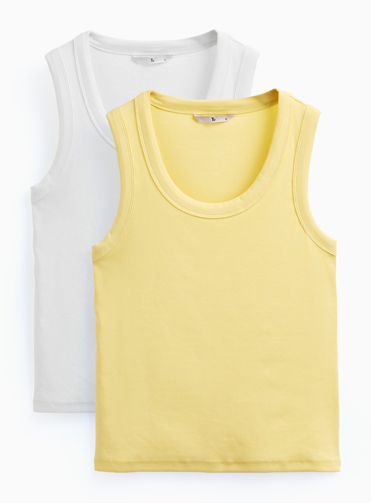 Yellow Ribbed Classic Vests 2 Pack 6