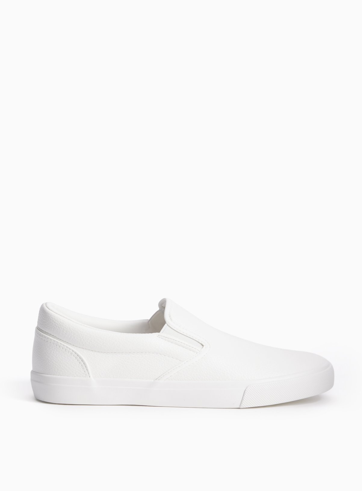 White Skater Style Slip On Trainers 4