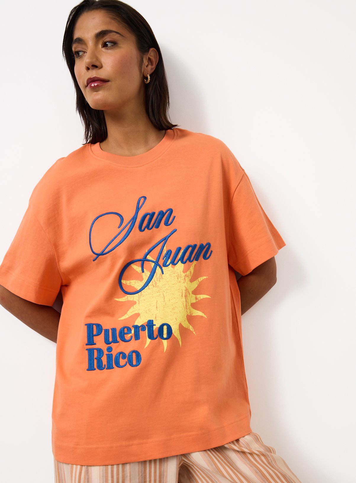 Orange San Juan Oversized Graphic T-Shirt