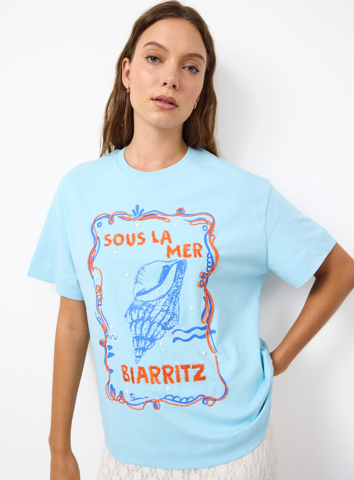 Blue Sous La Mer Graphic Boxy Fit T-Shirt 