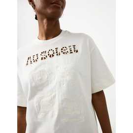 Cream Au Soleil Cutwork Graphic Oversized Fit T-Shirt