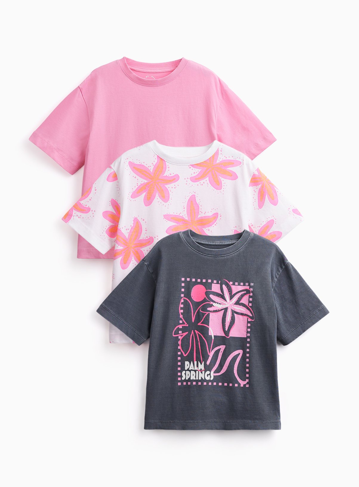 Floral Print T-Shirts 3 Pack 